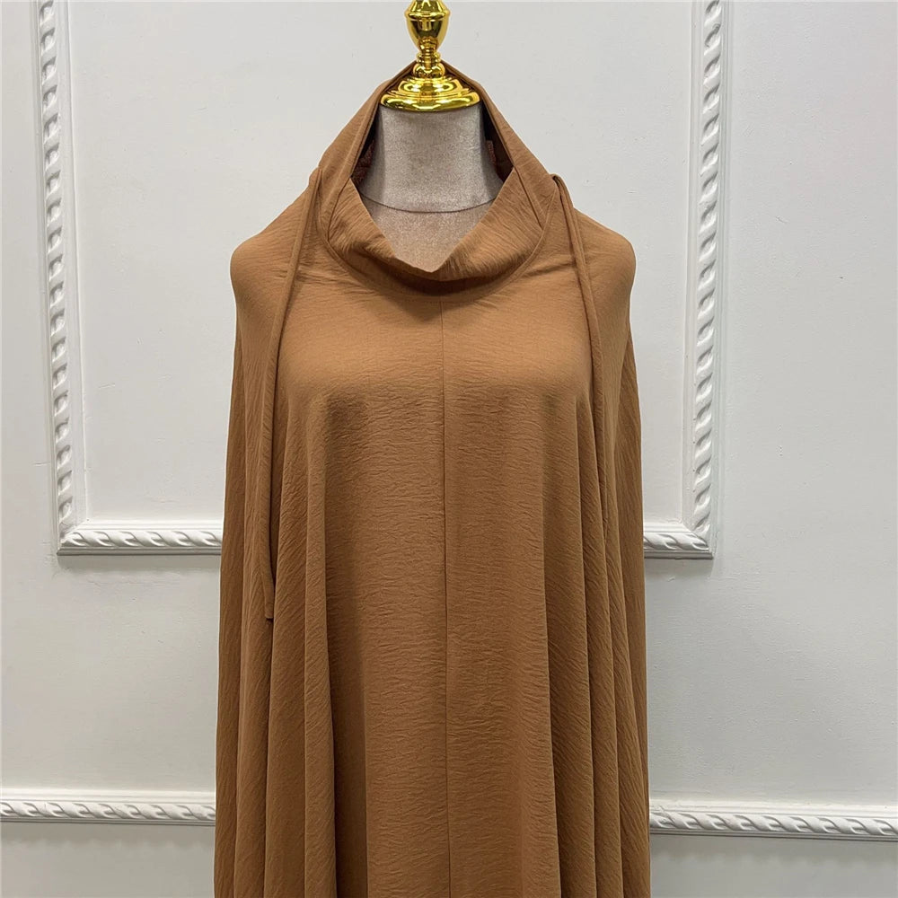 2pcs Overhead Hooded Khimar Skirt Set Women Muslim Prayer Garment Islamic Clothing Full Cover Abaya Pray Dress Burqa Robe Abayas