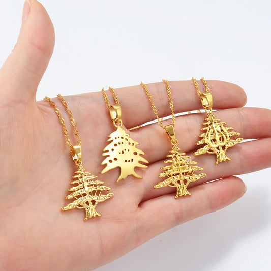 Anniyo Liban Pendants Necklaces Lebanese Cedar Jewelry Lebanon Map Allah Symbol #251506