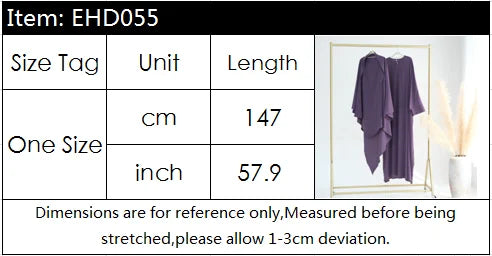 2PCS Muslim Women Prayer Dress Khimar Hijab Abaya Set Dubai Turkey Kaftan Eid Ramadan Islam Clothing Full Cover Burqa Robe Niqab
