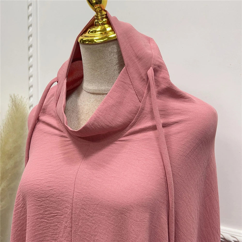 2pcs Overhead Hooded Khimar Skirt Set Women Muslim Prayer Garment Islamic Clothing Full Cover Abaya Pray Dress Burqa Robe Abayas